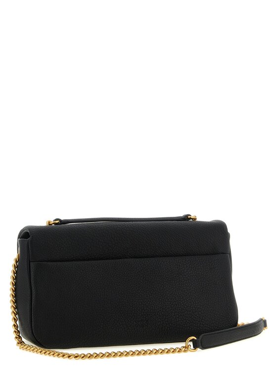 PINKO PINKO Torebka Black Lamb Leather Shoulder Czarny