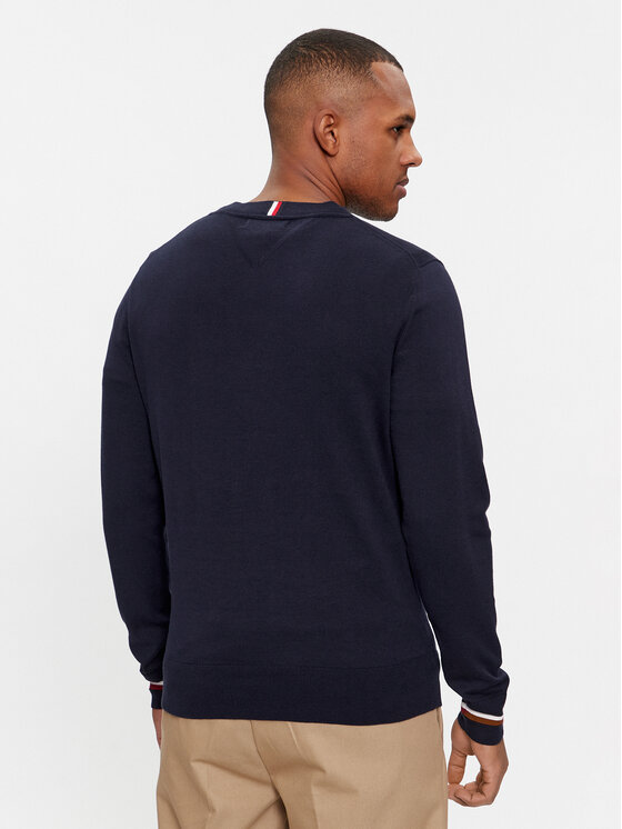 Tommy Hilfiger Tommy Hilfiger Sweater Global Stripe Crew Nk MW0MW33502 Sötétkék Regular Fit