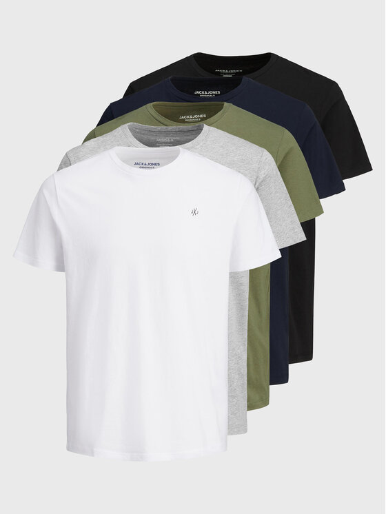 Jack&Jones Komplet Od 5 T-shirt Majica Jxj 12185714 Šarena Regular Fit