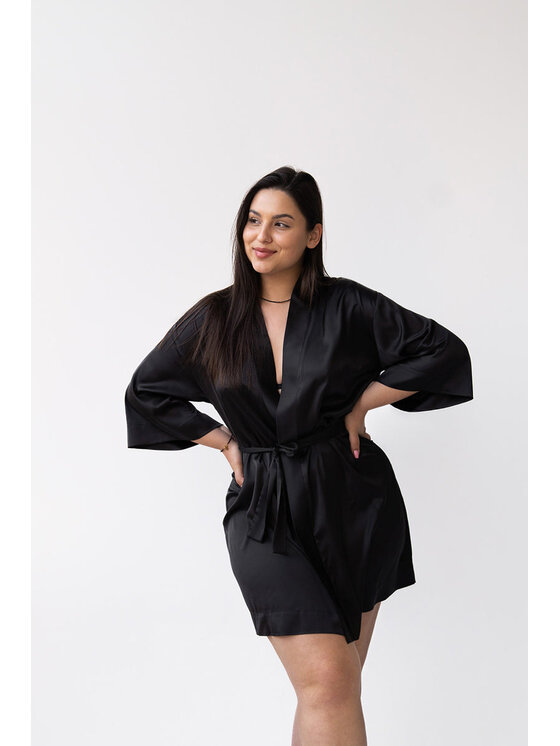 Love and Hate Love and Hate Szlafrok Dora Czarny Ladies Fit