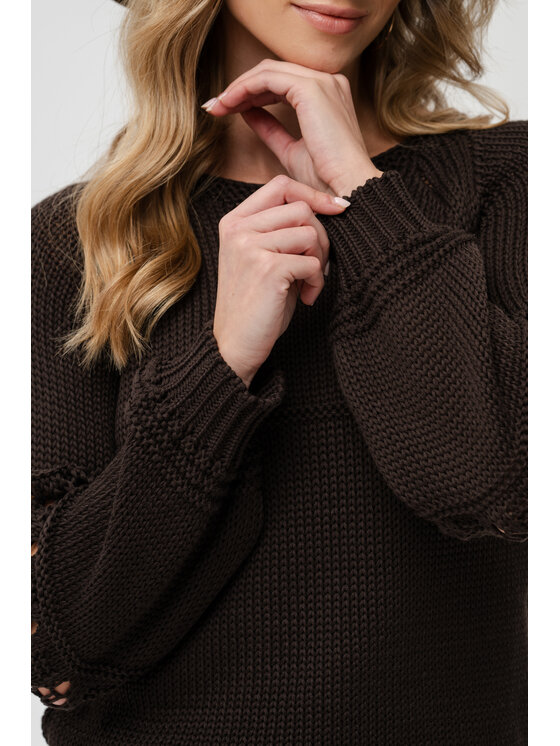 blue shadow blue shadow Sweter Blavia Brązowy Regular Fit
