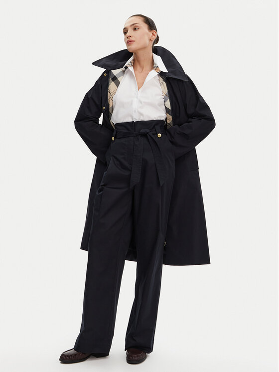 Barbour Barbour Medžiaginės kelnės Elsie LTR0385NY99 Tamsiai mėlyna Wide Leg