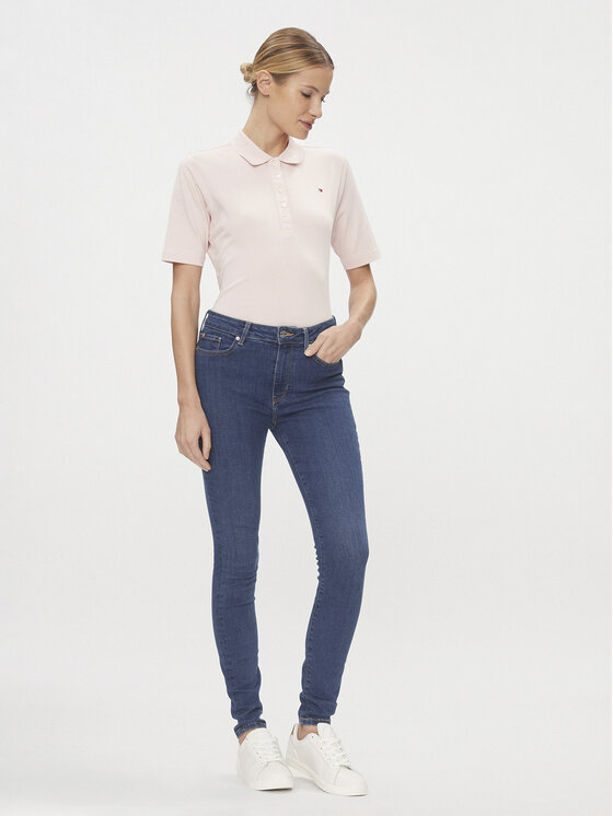 Tommy Hilfiger Tommy Hilfiger Тениска с яка и копчета 1985 WW0WW37820 Розов Regular Fit