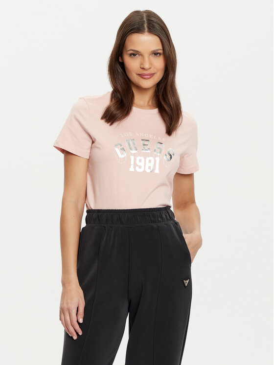 Guess Guess T-Shirt V5RI06 I3Z14 Różowy Regular Fit