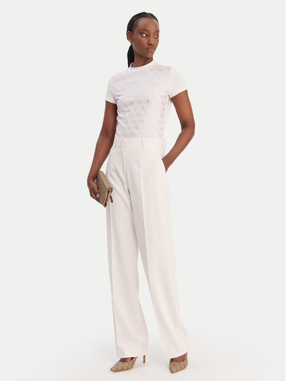 Guess Guess Pantaloni di tessuto W6RB02 WH9Y2 Rosa Regular Fit