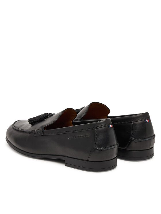 Tommy Hilfiger Tommy Hilfiger Čevlji brez vezalk Flex Hilfiger Lth Tassel Loafer FM0FM05891 Črna