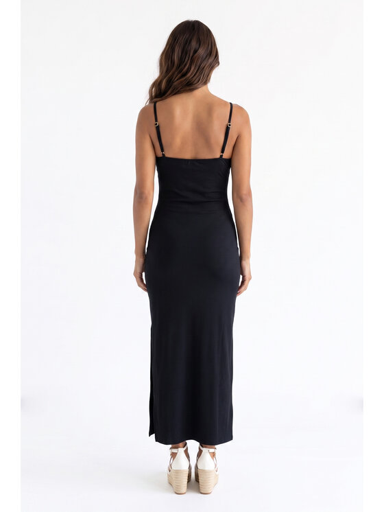 FIGL FIGL Sukienka letnia M1199 Czarny Fitted Fit