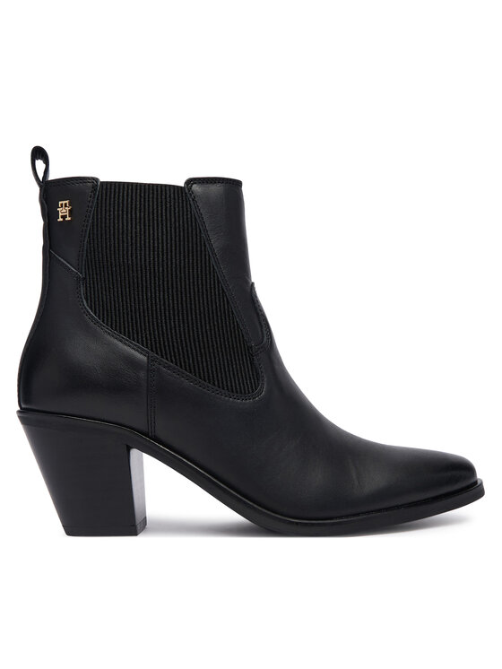 Tommy Hilfiger Tommy Hilfiger Μποτάκια Leather Western Chelsea Boot FW0FW09582 Μαύρο