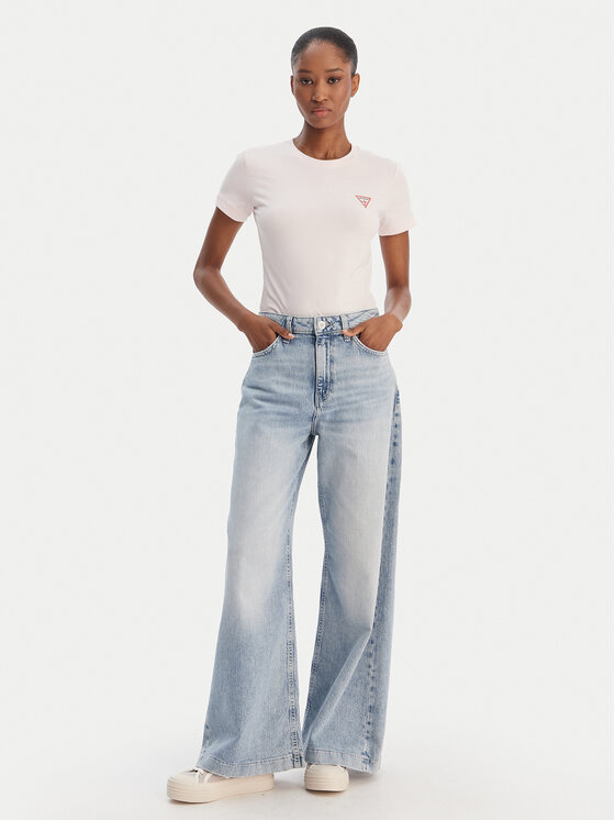 Guess Guess Marškinėliai W2YI44 J1314 Rožinė Regular Fit