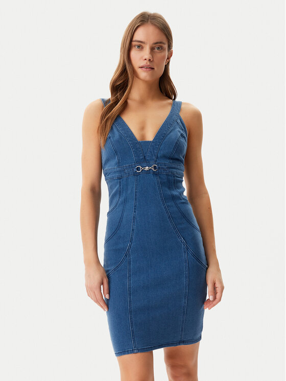 Guess Guess Džínsové šaty W5GK75 D5LK0 Modrá Regular Fit
