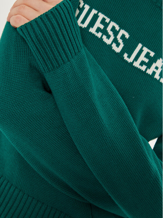 Guess Jeans Guess Jeans Sweter W4BR10 Z3HM1 Zielony Regular Fit