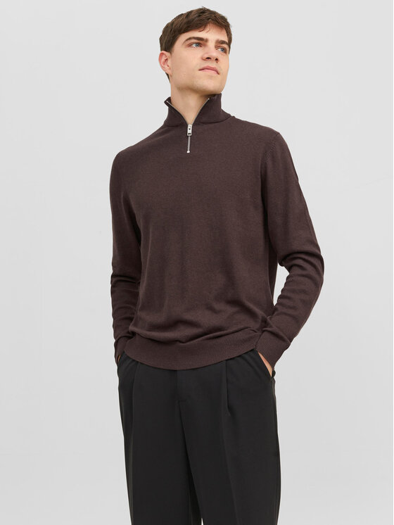 Jack&Jones Džemperis 12189339 Brūns Regular Fit