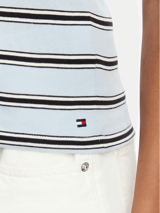 Tommy Hilfiger Tommy Hilfiger T-Shirt Multistripe WW0WW50025 Μπλε Slim Fit