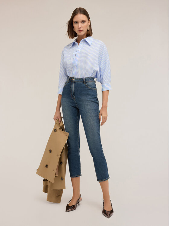 Motivi Motivi Camicia 5011W000510N0S1 Turchese Over Fit