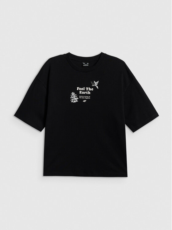 4F 4F T-Shirt CAMP Czarny Regular Fit