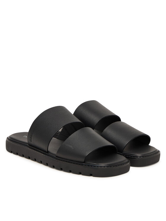 Calvin Klein Calvin Klein Šlepetės Sq Molded Sandal Db Lth HM0HM02234 Juoda