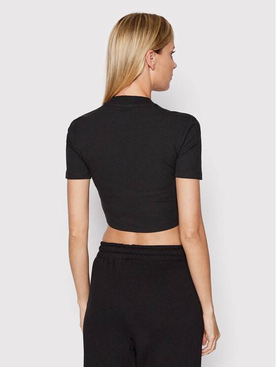 adidas adidas Majica adicolor Essentials Rib Cropped HF3395 Črna Regular Fit