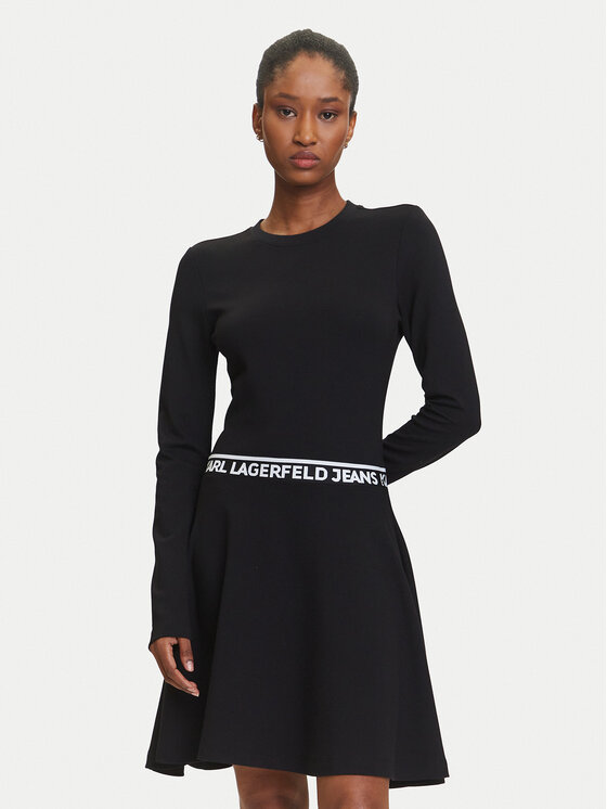 Karl Lagerfeld Jeans Karl Lagerfeld Jeans Rochie de zi A3W13009 Negru Regular Fit
