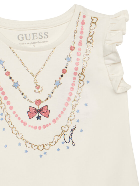 Guess Guess Ikdienas kleita K6RK02 KA6W4 Écru Regular Fit