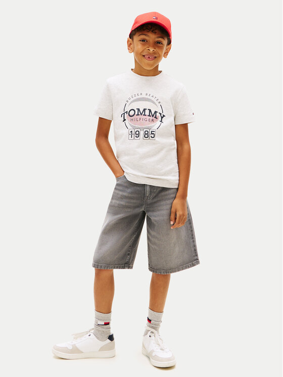 Tommy Hilfiger Tommy Hilfiger Tricou Basketball Graphic KB0KB10277 M Gri deschis Regular Fit