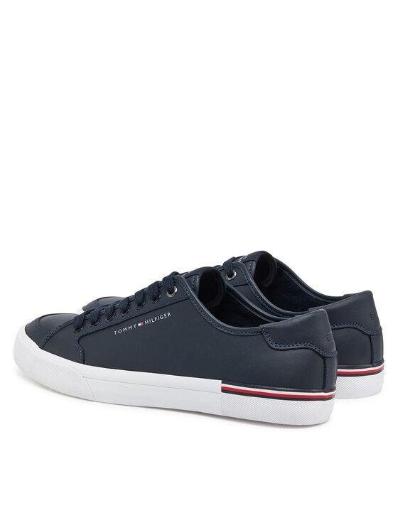 Tommy Hilfiger Tommy Hilfiger Laisvalaikio batai Core Corporate Vulc Leather FM0FM05399 Tamsiai mėlyna