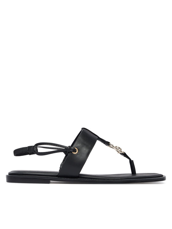 Calvin Klein Calvin Klein Sandali Round Flat Sndl Thong Lth Hdw HW0HW02926 Nero