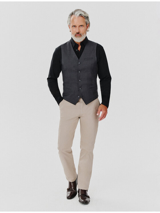 Pako Lorente Pako Lorente Kamizelka P24WF-8X-001 Szary Slim Fit
