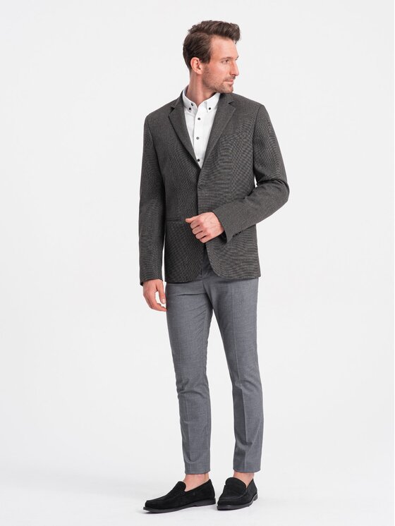 Ombre Ombre Sako OM-BLZB-0114 Šedá Regular Fit