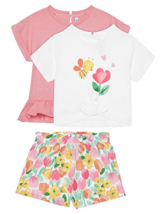 Mayoral Mayoral 2er-Set T-Shirts und Shorts 1206 Rosa Regular Fit