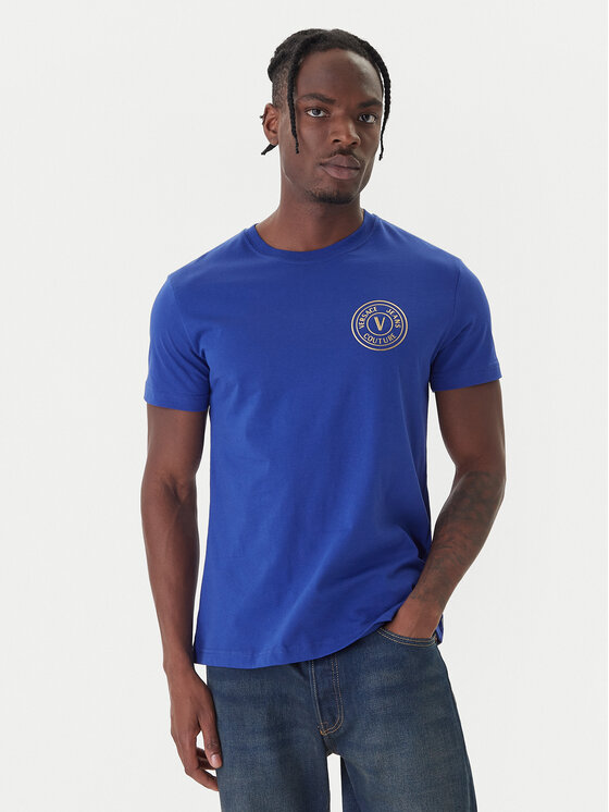 Versace Jeans Couture Tricou Bărbați, Mărimea: 3XL, Albastru, 79GAHT00 CJ00T