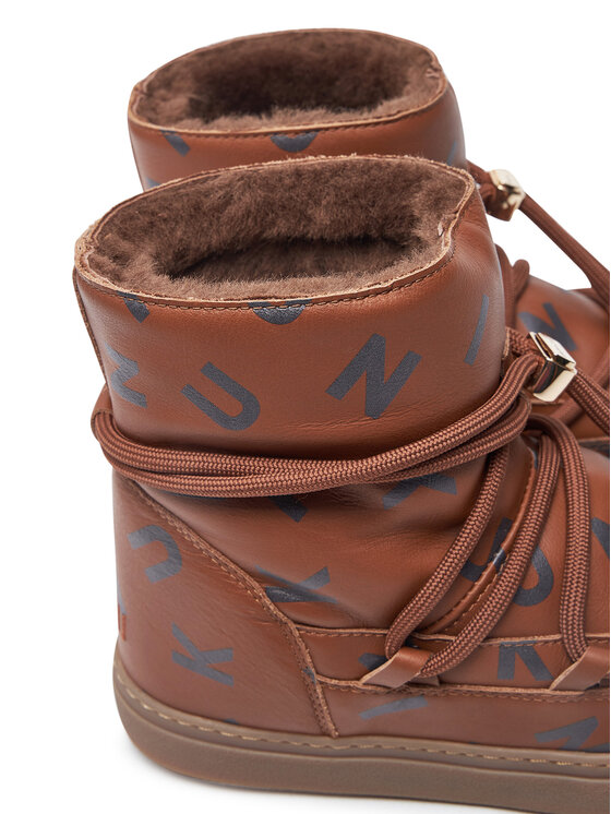 Inuikii Inuikii Śniegowce Full Leather Print 65202-088 Brązowy