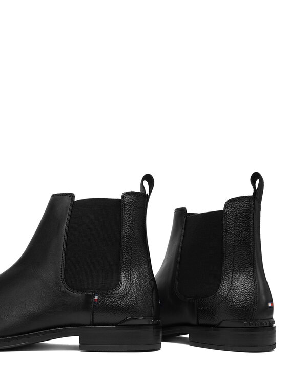 Tommy Hilfiger Tommy Hilfiger Členková obuv s elastickým prvkom Corporate Cheslea FM0FM05578 Čierna