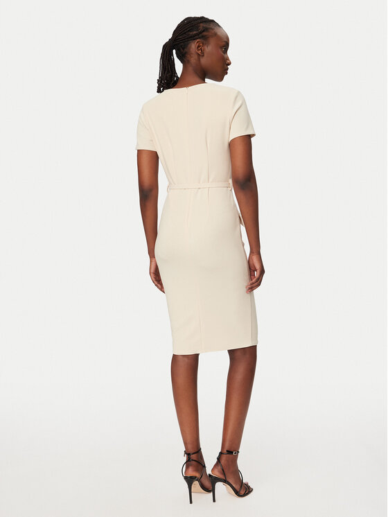 Rinascimento Rinascimento Cocktail obleka CFC0127893003 Bež Slim Fit