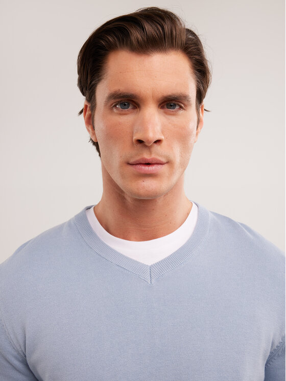 BIG STAR BIG STAR Sweter VASSIC Niebieski Basic Fit