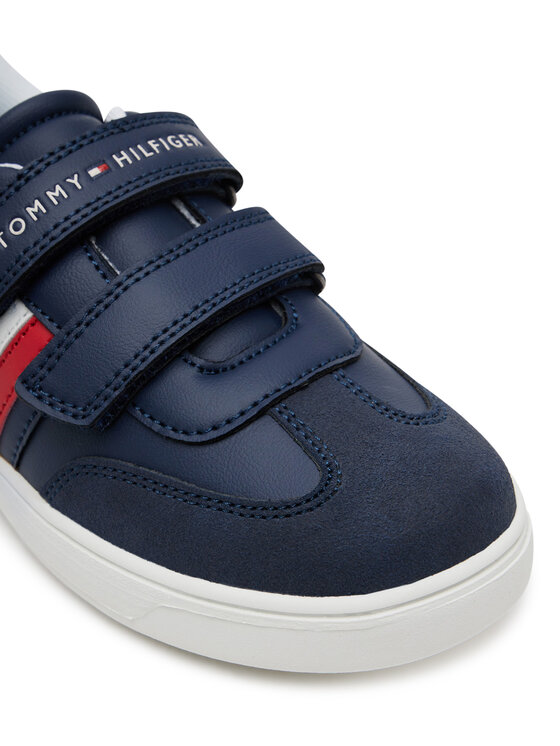 Tommy Hilfiger Tommy Hilfiger Tenisice Stripes Low Cut Lace Velcro Sneaker T1X9-33840-1269 S Tamnoplava