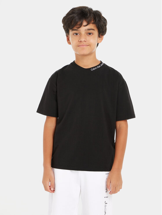 Calvin Klein Jeans T-shirt Intrasia IB0IB02032 Nero Relaxed Fit, taglia : 10Y