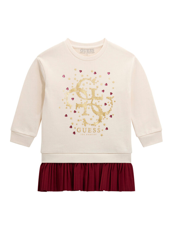 Guess Guess Φόρεμα υφασμάτινο K5BK07 KAD74 Εκρού Regular Fit