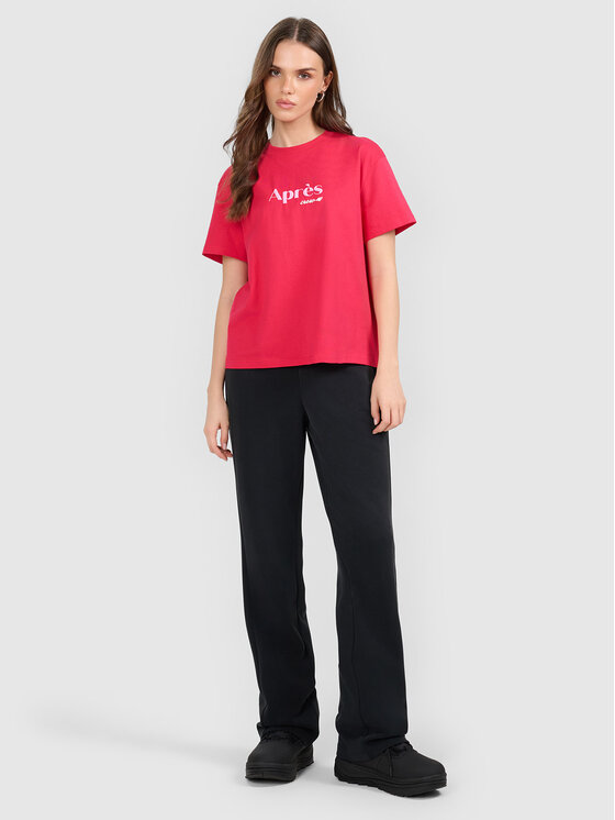 4F 4F T-Shirt APRES SKI Czerwony Boxy Fit