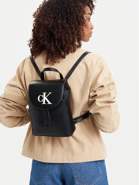 Calvin Klein Раница Bold Ck Flap Mini Backpack LV04F3893G Черен