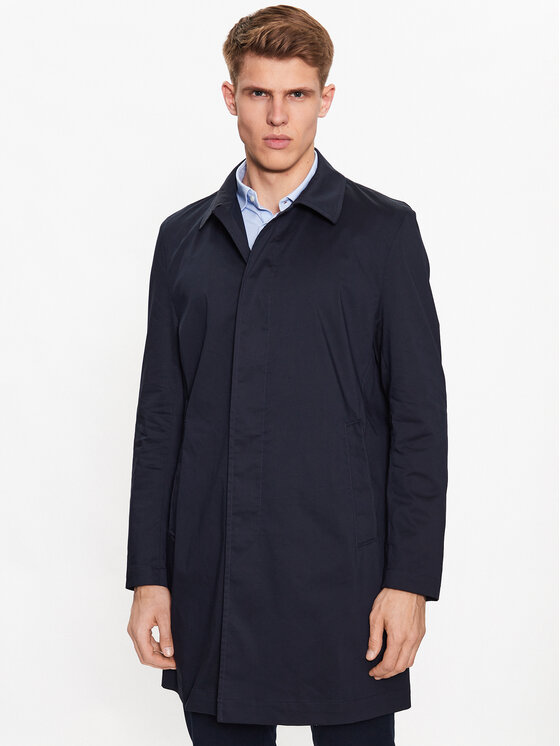 Boss Prehodni plašč 50489457 Mornarsko modra Regular Fit