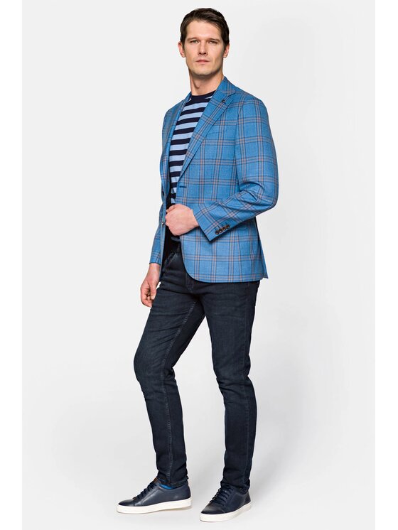 Lancerto Lancerto Marynarka Limeria Niebieski Slim Fit