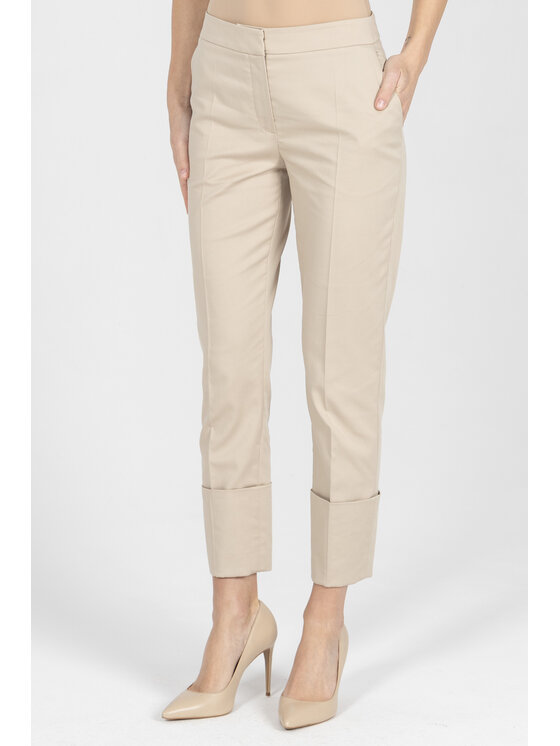 Deni Cler Milano Deni Cler Milano Spodnie materiałowe W-DC-5218-F2-F1-13-1 Beżowy Slim Fit