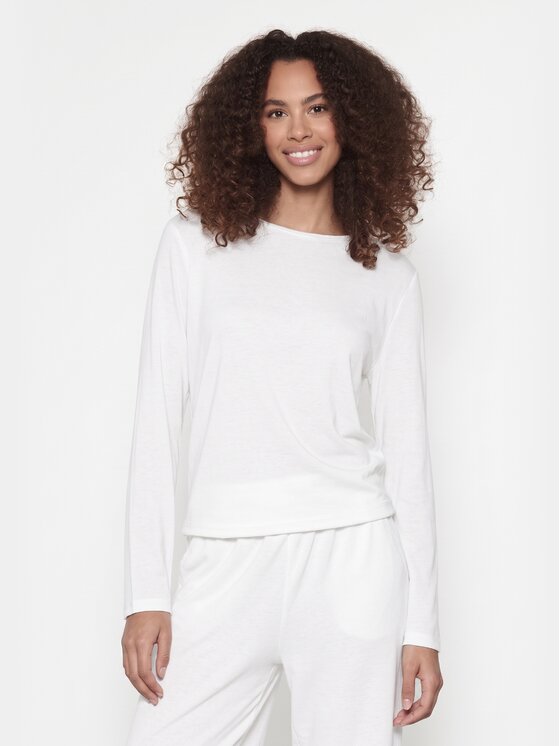 BASICLO BASICLO Longsleeve BSL-007-01 Biały Regular Fit