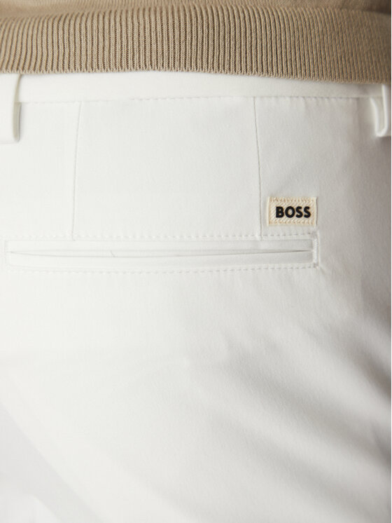 BOSS BOSS Pantaloni din material Kaito1_T 50487754 Alb Slim Fit