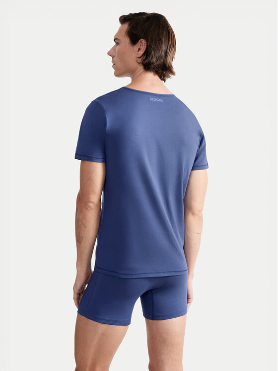 Sloggi Sloggi Podkoszulek 10222373 Niebieski Slim Fit