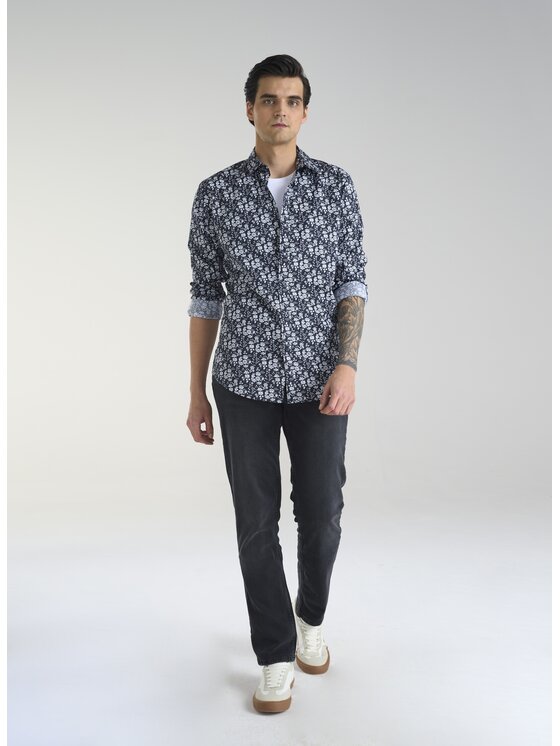 Pako Lorente Pako Lorente Koszula P24SN-1X-033 Granatowy Slim Fit