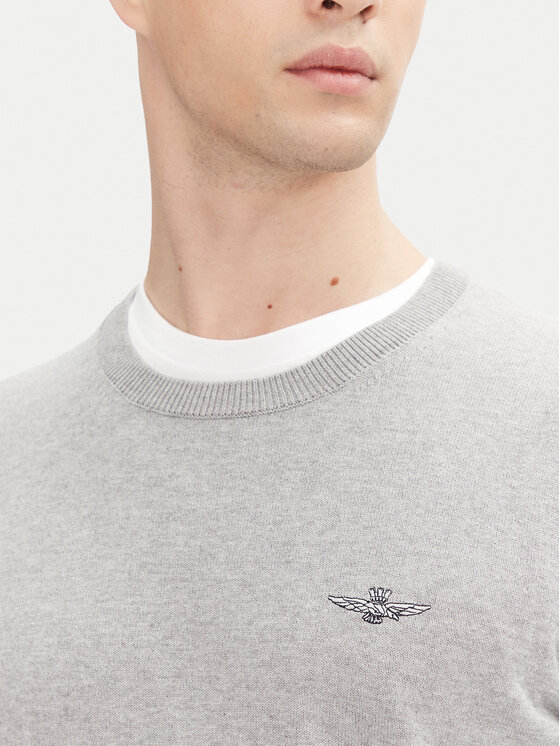 Aeronautica Militare Aeronautica Militare Sweter 251MA1502L506 Szary Regular Fit