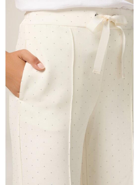 Oltre Oltre Pantaloni di tessuto P826J002380N011 Bianco Baggy Fit