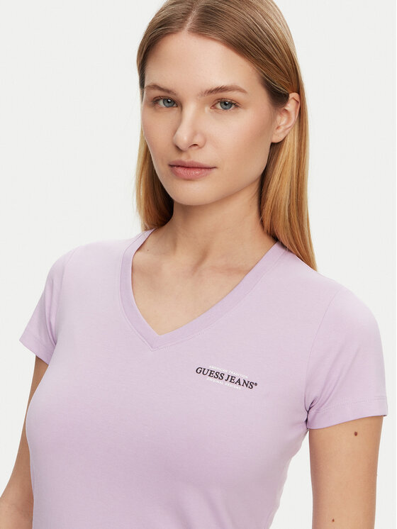 Guess Jeans Guess Jeans T-Shirt W4YI23 J1314 Violett Slim Fit