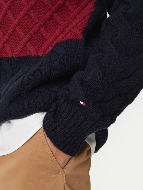 Tommy Hilfiger Tommy Hilfiger Sweter MW0MW36546 Granatowy Regular Fit